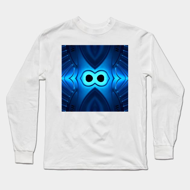 Stainless steel sinks in futuristic patterns gunmetal blue EIGHT Long Sleeve T-Shirt by mister-john